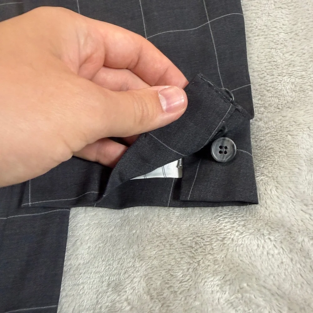 Suitsupply Mens 36R Slim Napoli Charcoal Gray Windowpane Wool Blazer Sport Coat